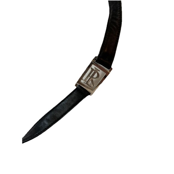 Ralph Lauren Black Leather  Shoulder Crossbody Bag, Silver RL‎ Logo - Picture 3 of 9